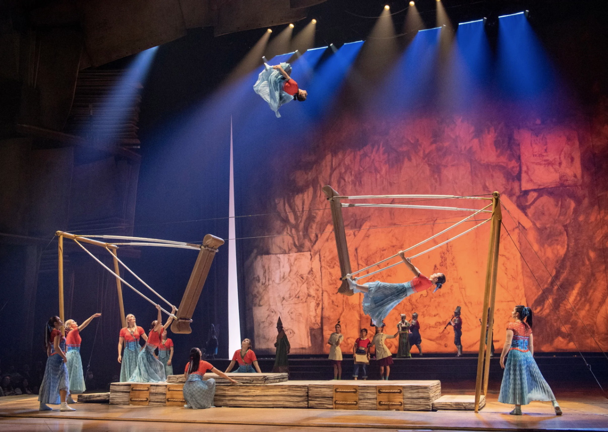 Performers on stage in Cirque du Soleil's Drawn to Life