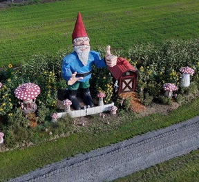 Galey Farms garden gnome display