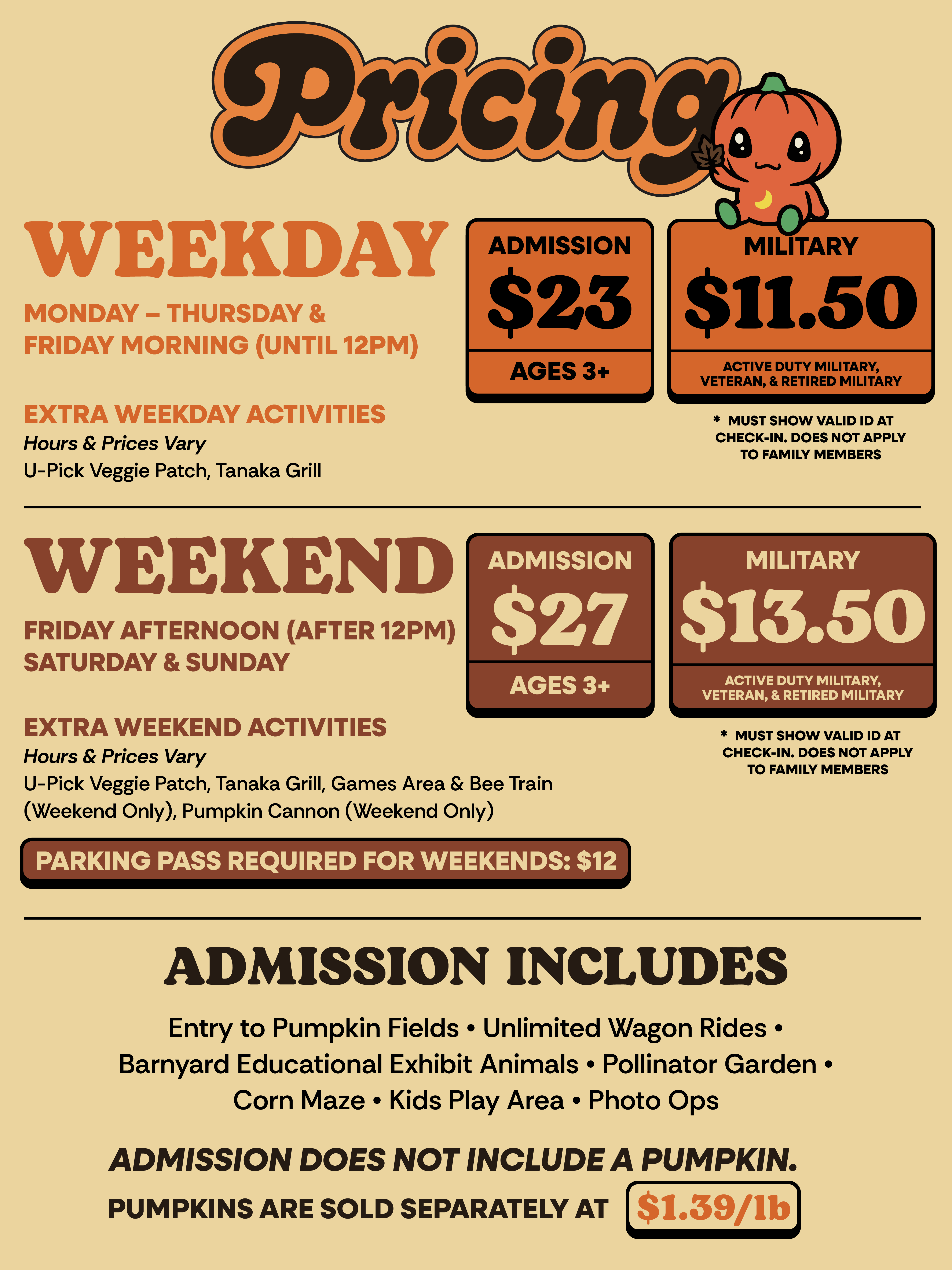 2026 Admission Pricing