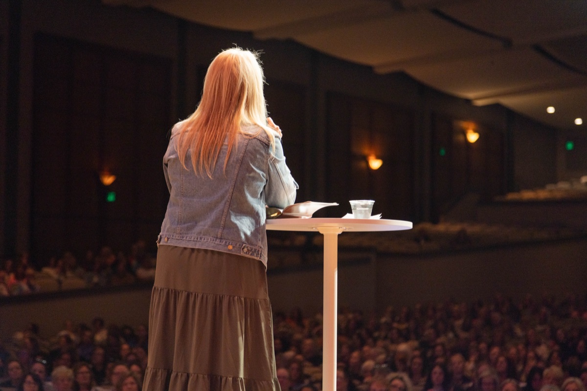 A speaker addressing the MORE audience