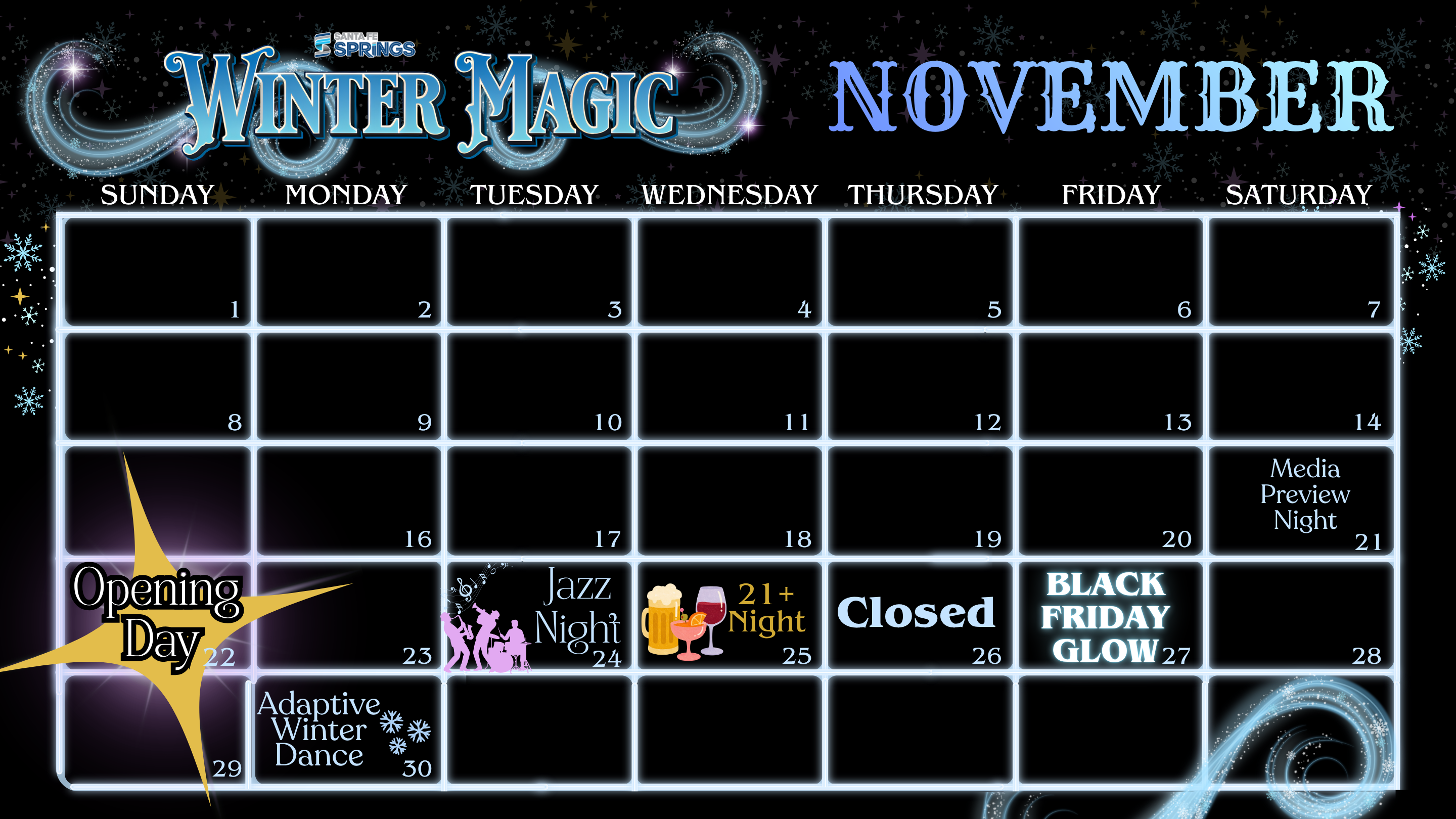 Winter Magic November Calendar