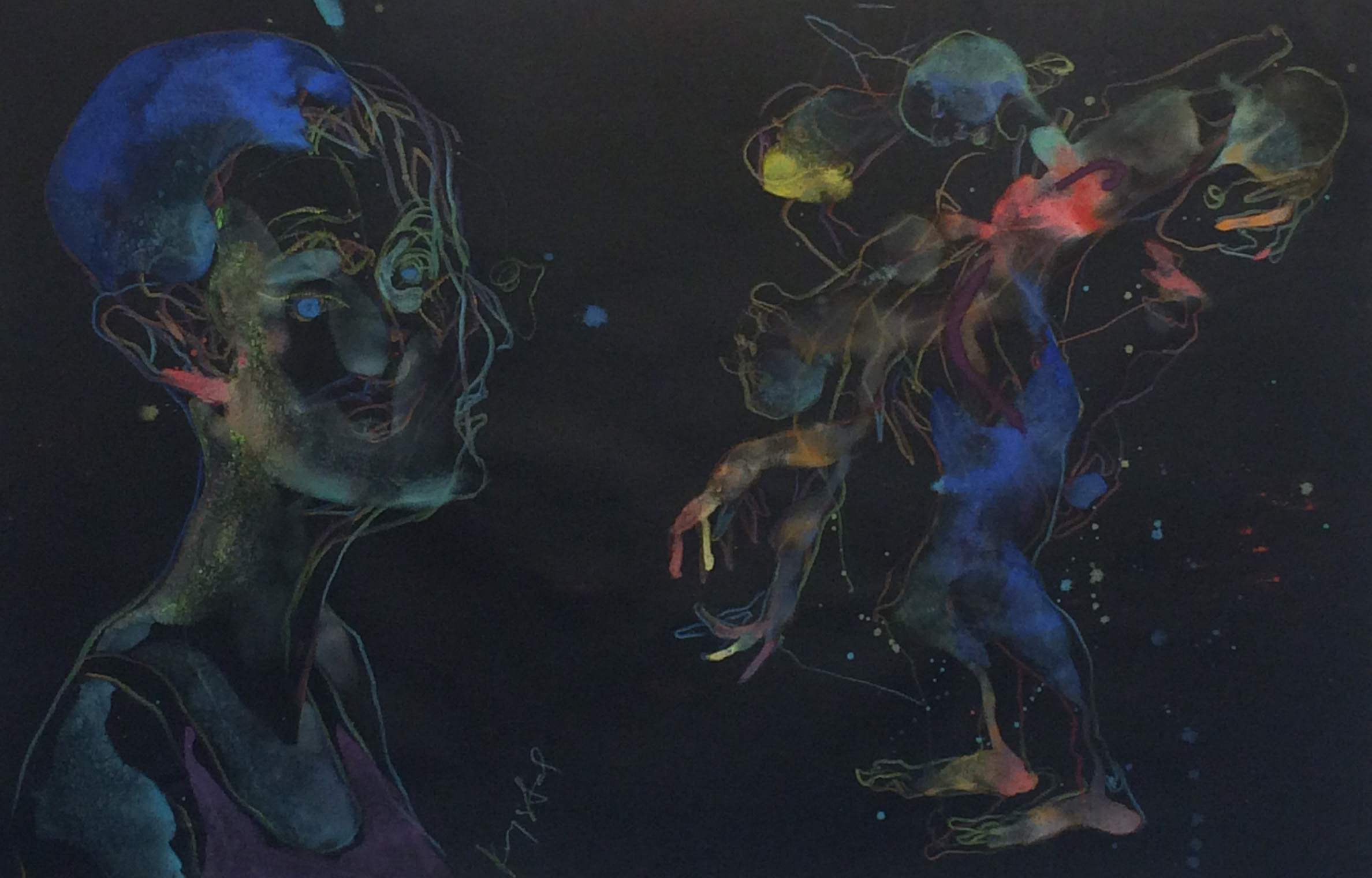 Frantic Beauty - Process Drawing Limited Edition Pigment Print