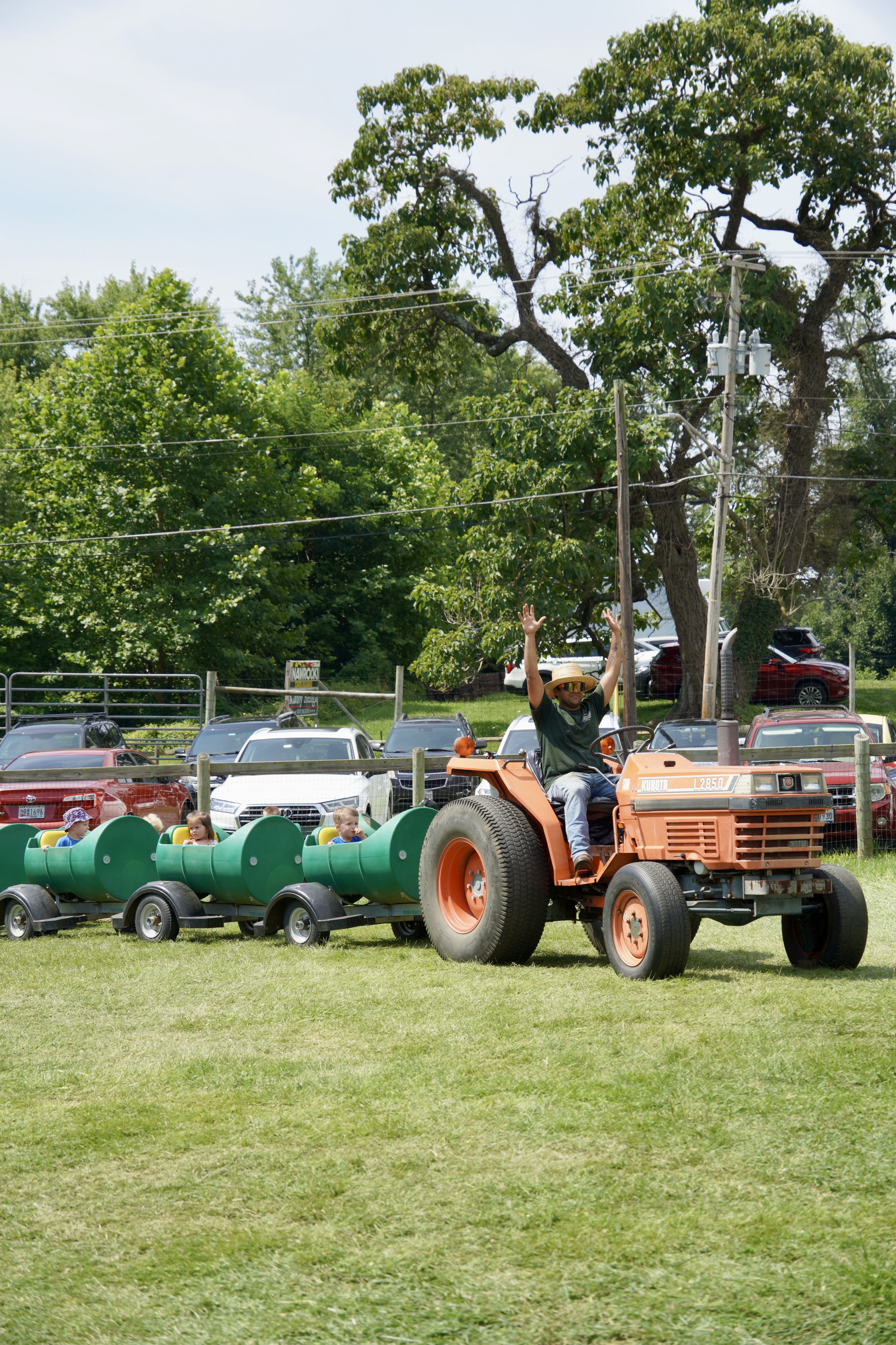 Barrel train at Weber's Cider Mill Farm